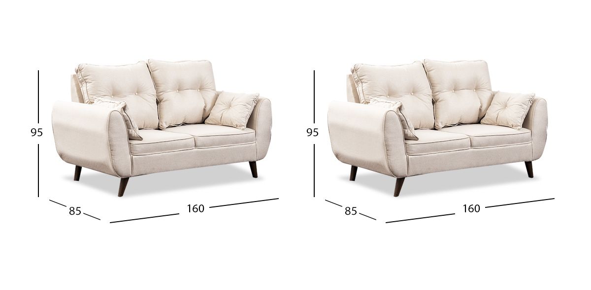 Sala Aria Beige 2 Piezas