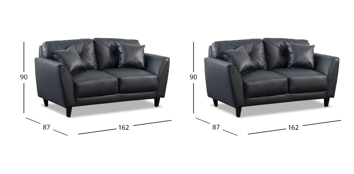 Sala Piel Match Paris Azul 2 Piezas