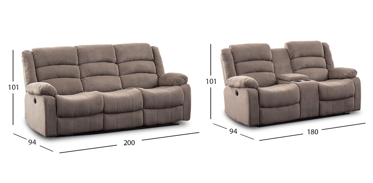 Sala Con Reclinables Eléctricos Sedona Café