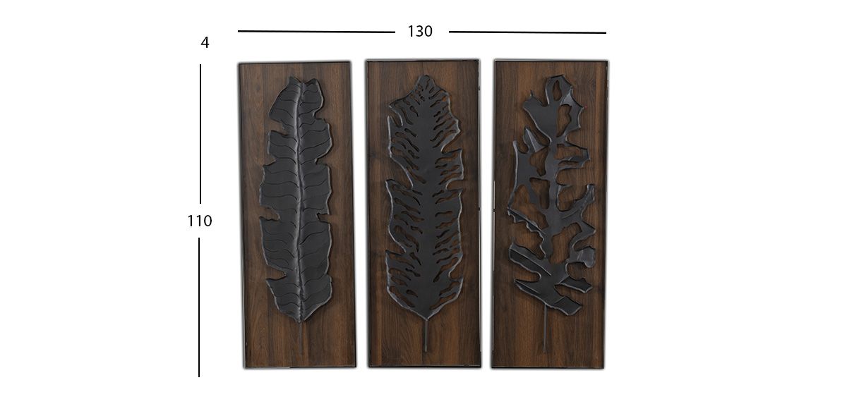 Juego De Cuadros Decorativos Marqueza Negro 3 Piezas