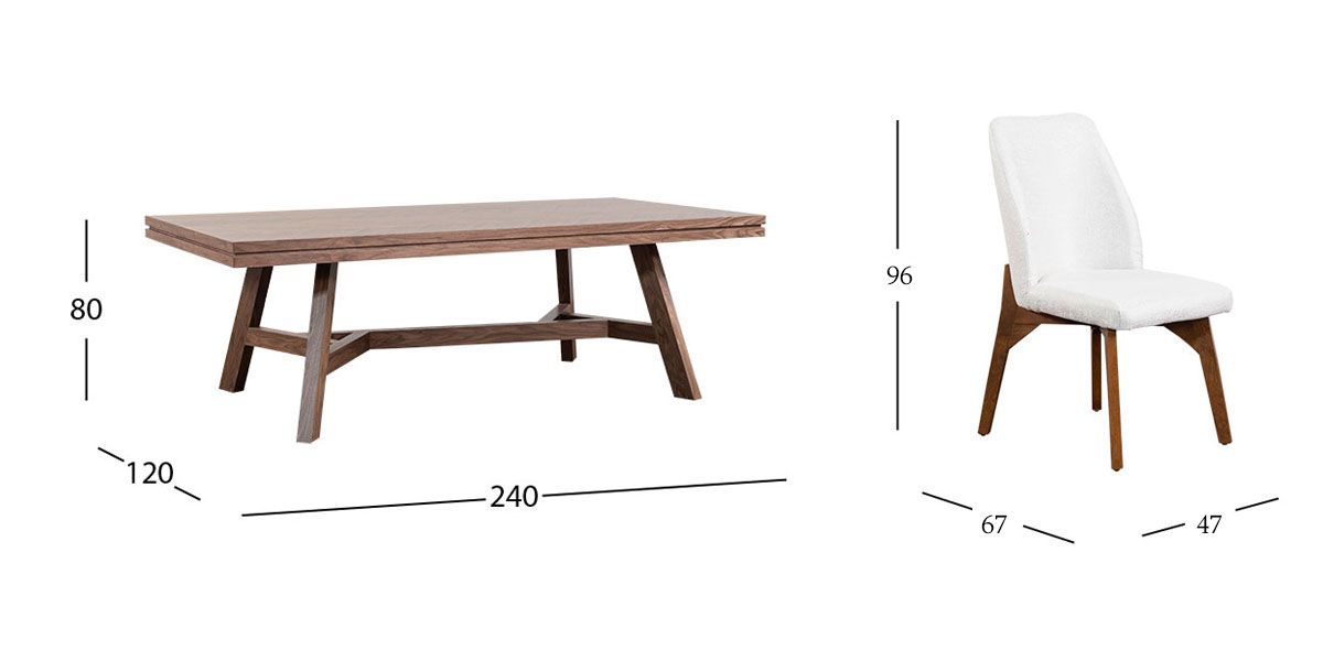 Comedor Rectangular Veliero CL Con Sillas Ziba Blanco 7 Piezas