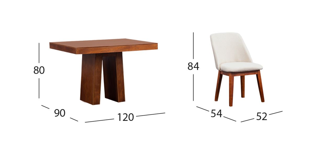 Comedor Odette 120 Cm Con Sillas Olaf PL Arena 5 Piezas