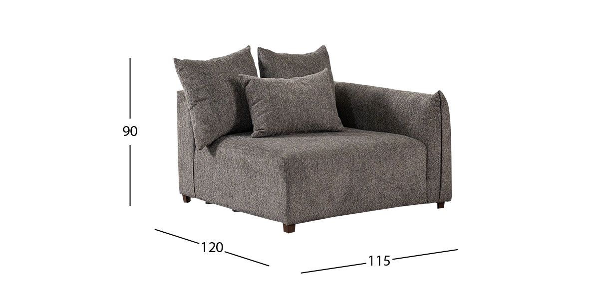 Sillón Brazo Derecho Molarin CL Gris Oscuro