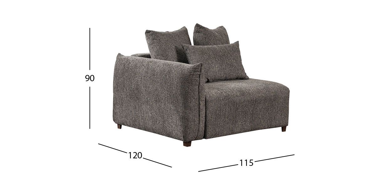 Sillón Brazo Izquierdo Molarin CL Gris Oscuro