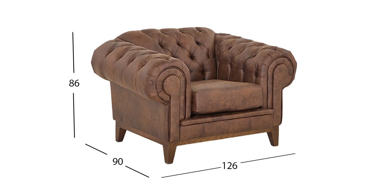 Sillón Bonded Leather Begonia Café