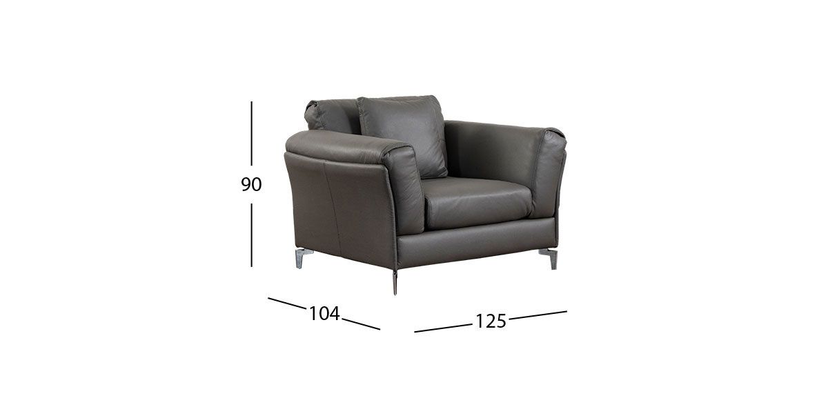 Sillón Piel Kenai CL Gris (Boal)