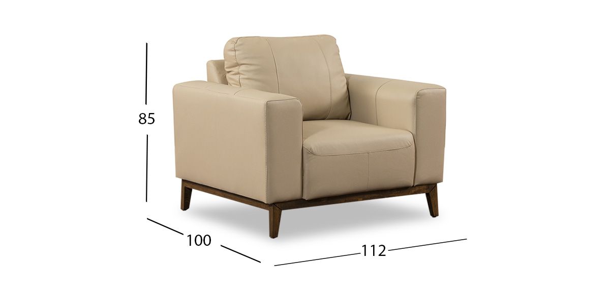 Sillón Piel Littio Beige