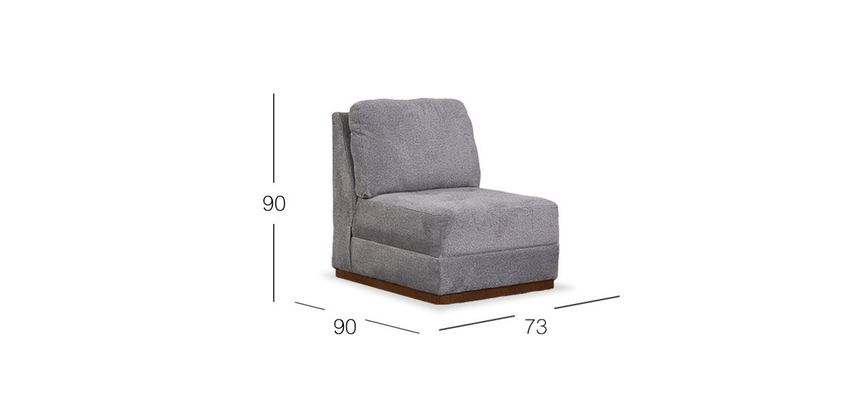 Sillón Sin Brazos Tifany Plus Gris Acero