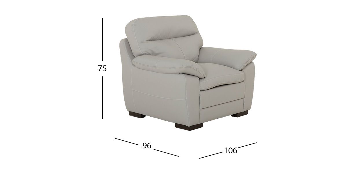 Sillón Piel Match Angels Gris  (Boal)