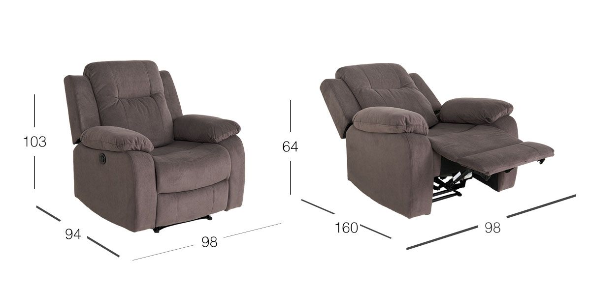 Sillón Reclinable Eléctrico Lur Plus Café 