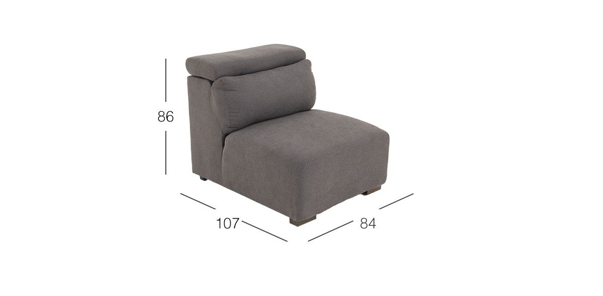 Sillón Sin Brazos Cloe CL Gris