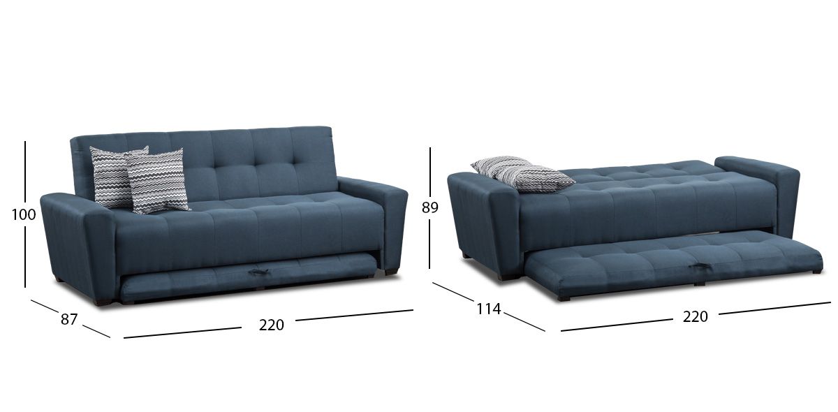 Sofá Cama Con Cama Baja Irlanda New Azul