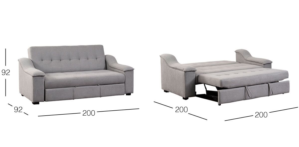 Sofá Cama Convertible Jazmin Memory Foam Gris
