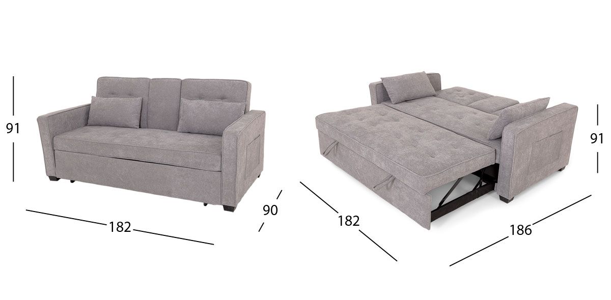 Sofá Cama Nico Gris