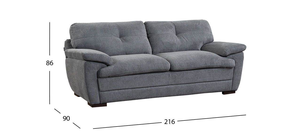 Sofá 3 Plazas Jerry Promo Gris (Boal)