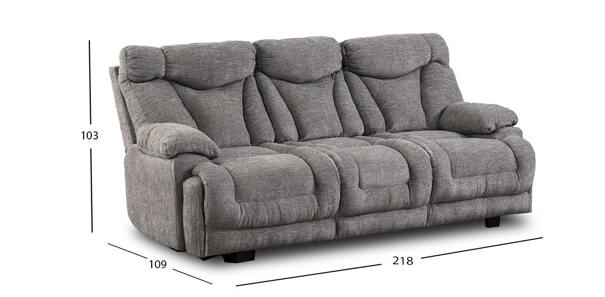 Sofá 3 Plazas Kralice Leonore Gris