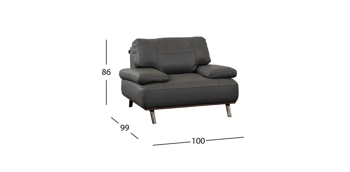 Sillón Piel Scola Gris (Boal)