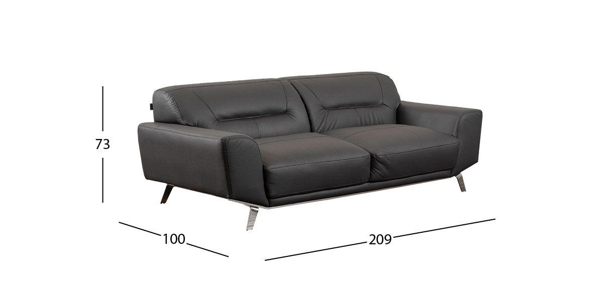 Sofá 3 Plazas Piel Ameno CL Gris (Boal)