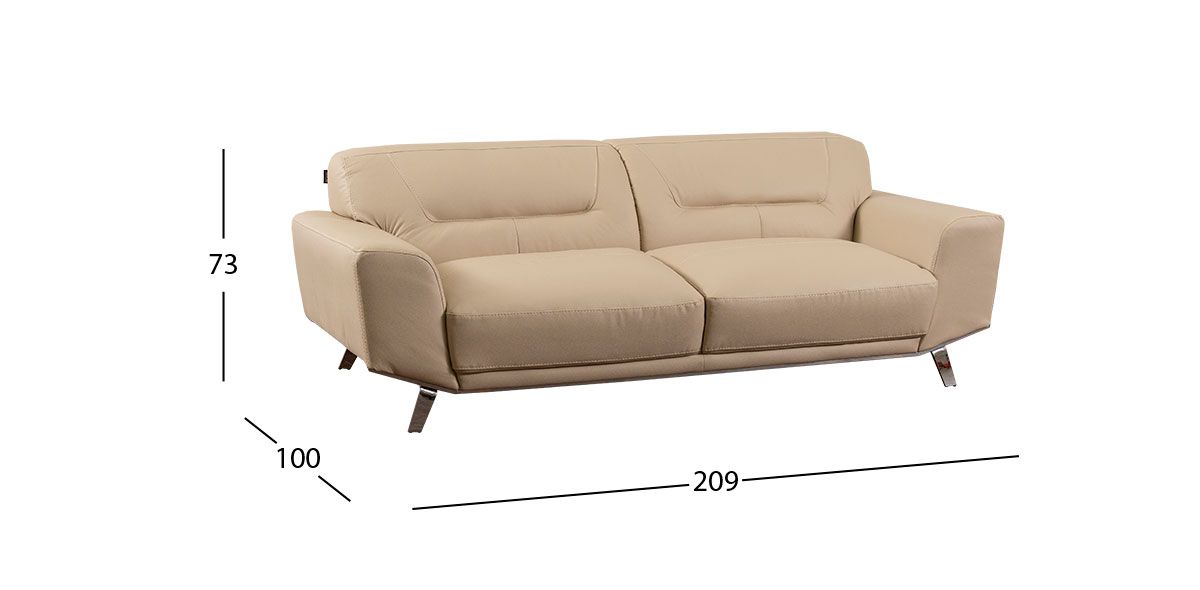 Sofá 3 Plazas Piel Ameno CL Beige (Boal)