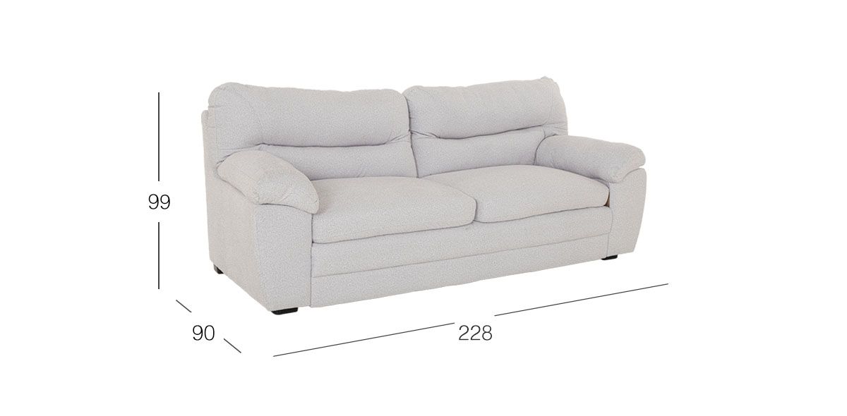 Sofá 3 Plazas Balam Blanco Ivory