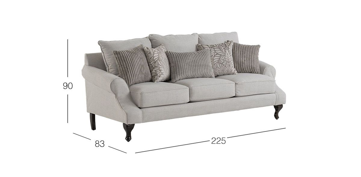 Sofá 3 Plazas James Fiora Ecru Blanco