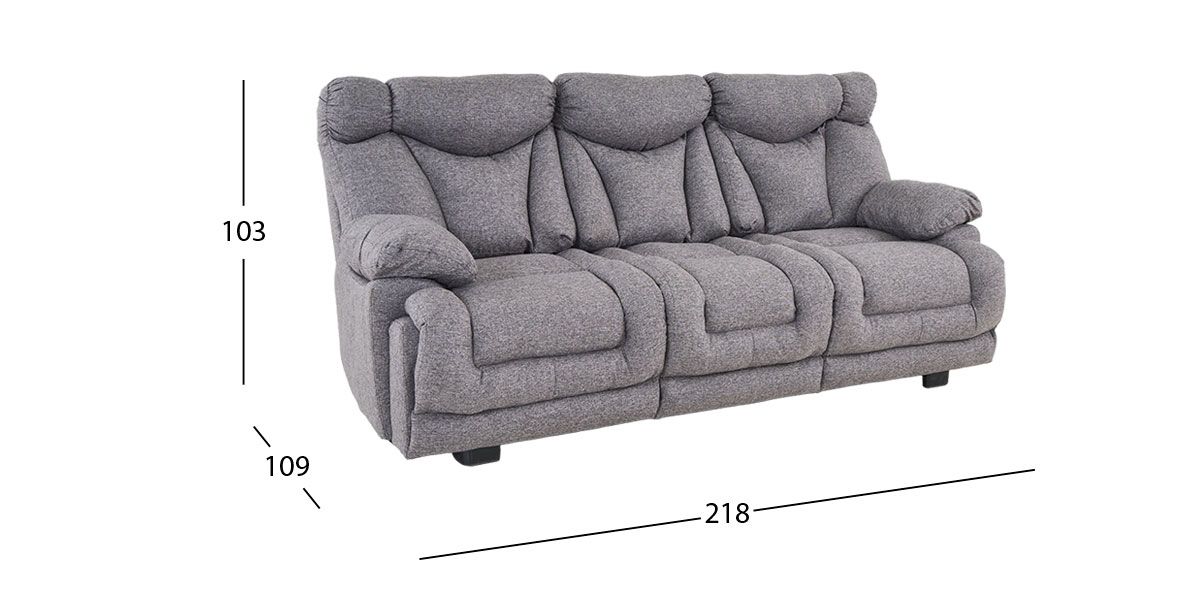 Sofá 3 Plazas Kralice II Leonore Gris