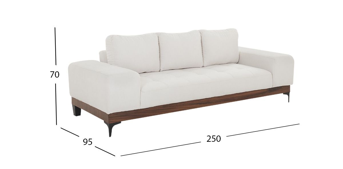 Sofá 3 Plazas Maya Blanco 