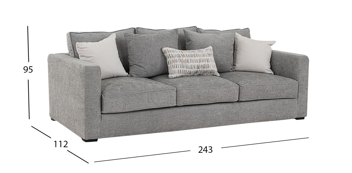 Sofá 3 Plazas Borbón CL Gris 