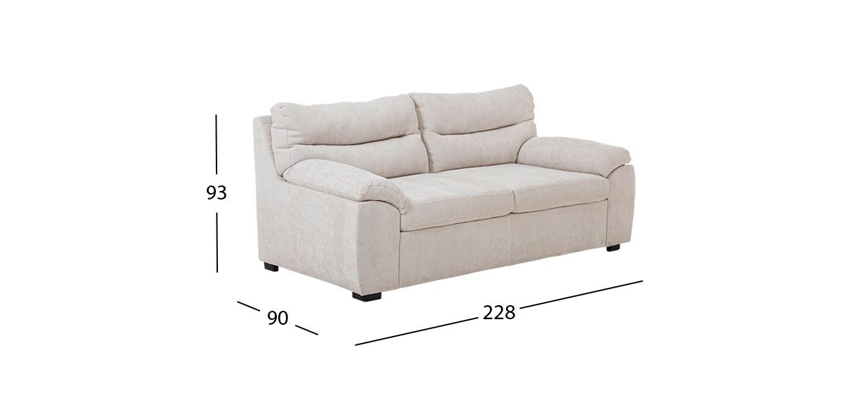 Sofá 3 Plazas Milos Blanco