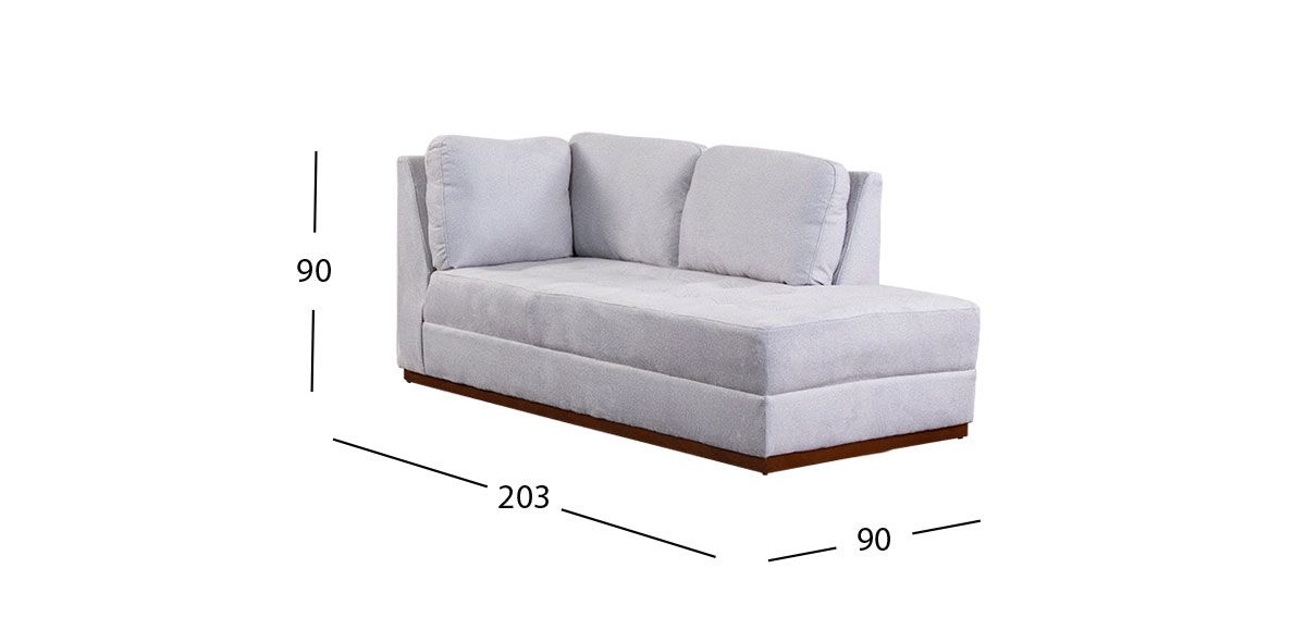 Sofá 3 Plazas Brazo Derecho Tifany Plus Blanco