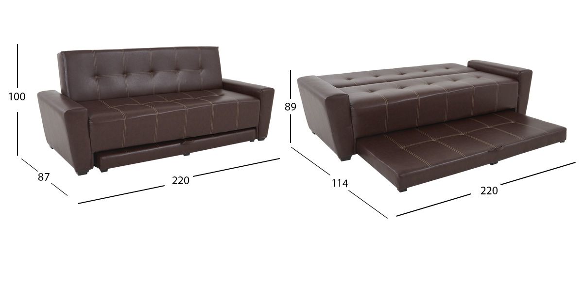 Sofá Cama Con Cama Baja Irlanda Café 