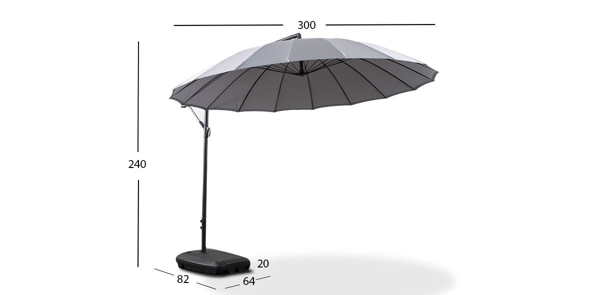 Sombrilla Con Base Para Exterior Marieta Gris