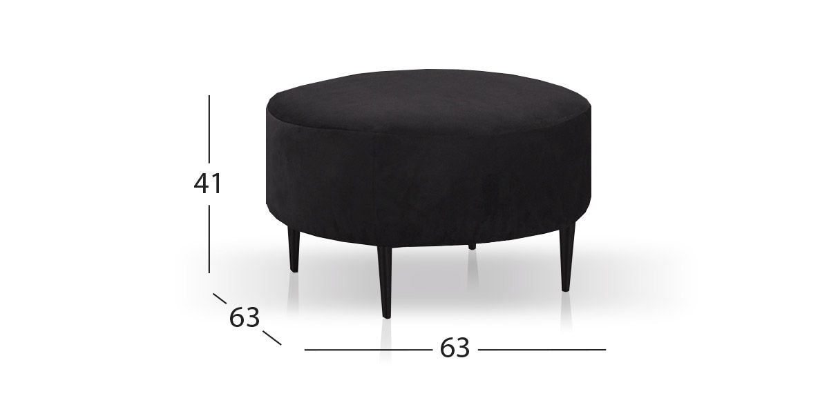 Taburete Bellavue Negro Mediano