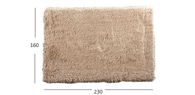 Tapete Decorativo 230x160 Cm Shaggy Gold Beige