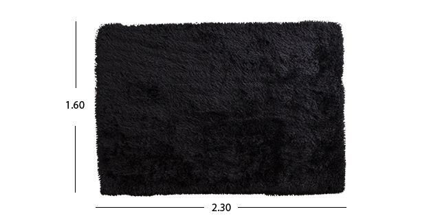 Tapete Decorativo 230x160 Cm Shaggy Negro
