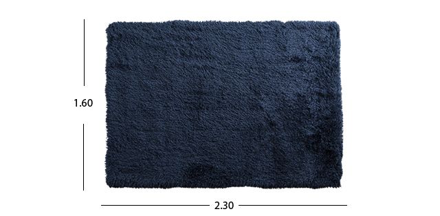 Tapete Decorativo 230x160 Cm Shaggy Azul Navy
