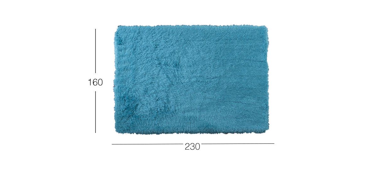 Tapete Decorativo 230x160 Cm Shaggy Azul Aqua