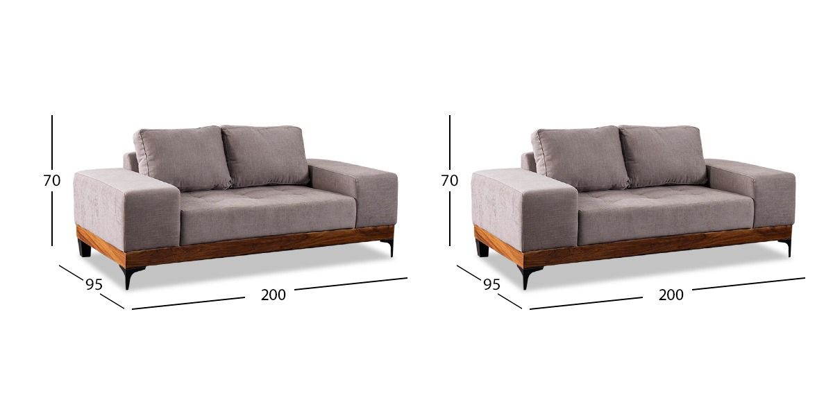 Sala Maya Gris 2 Piezas  