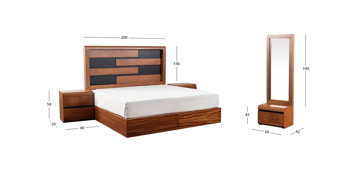 Recámara King Size Are Café 4 Piezas