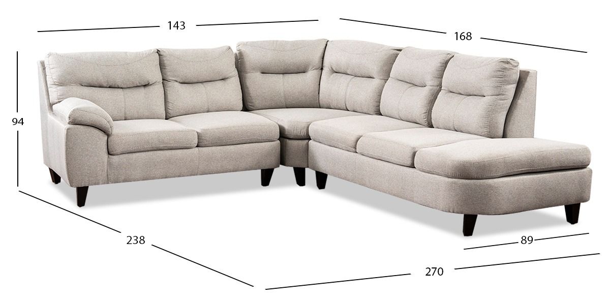 Sala Modular Derecha Coventry Gris