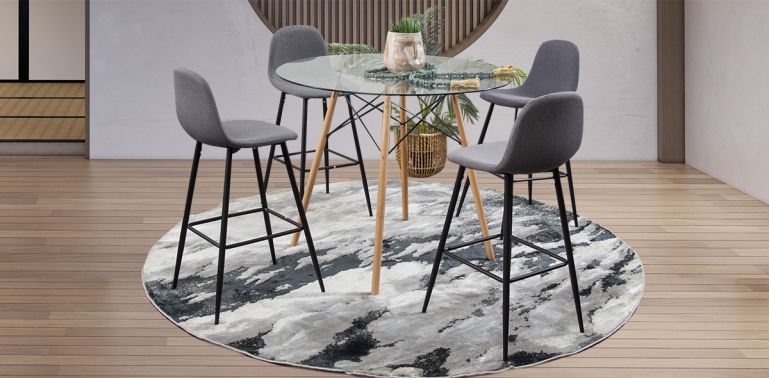 Comedor Redondo Con sillas Atlas PL Negro